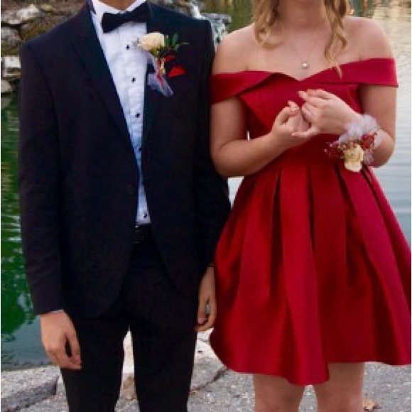 Prom Girl Red Satin Dress - Picture 3 of 3